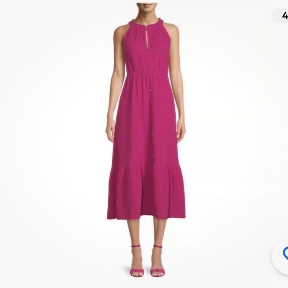 Time and Tru Women’s Berry Sleeveless Tiered Midi Dress XXL/20 NEW - Picture 4 of 10